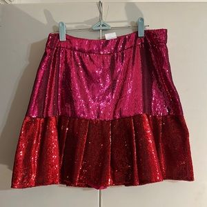 Queen of Sparkles pink and red sequin skirt